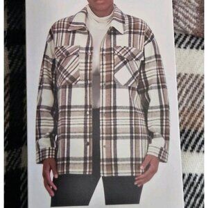 NEW HFX Men's S Plaid Shirt Jacket Wool Blend